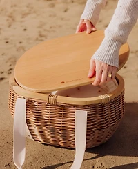 Picnic Time Castaway Insulated Cooler Picnic Basket, 17.5"x 13"