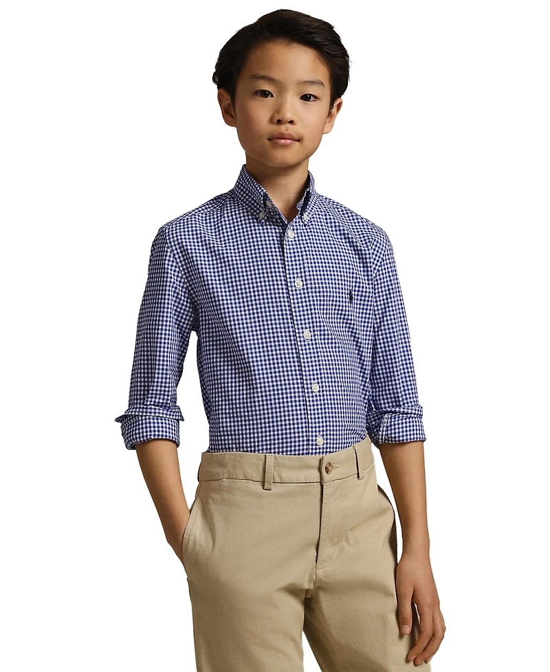Polo Ralph Lauren Big Boys Gingham Cotton Poplin Shirt