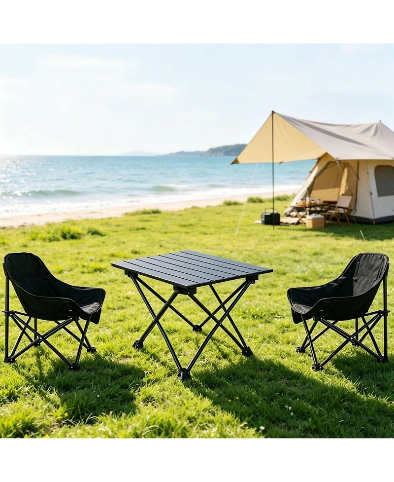 Piscifun Folding Camping Chair Table Set 600D Oxford Fabric Portable Carry Bag Outdoor Patio Beach Fishing