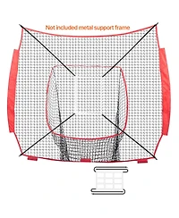 Hongge 7 x 7 ft Portable Baseball Softball Hitting Practice Net