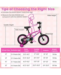 Hongge 14-Inch Kids Bike with Training Wheels and Dual Braking System, Ages 3-5
