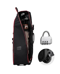 Hongge Padded Golf Travel Bag 1000D Nylon Soft-Sided Club Cover Case with Wheels for Air Travel