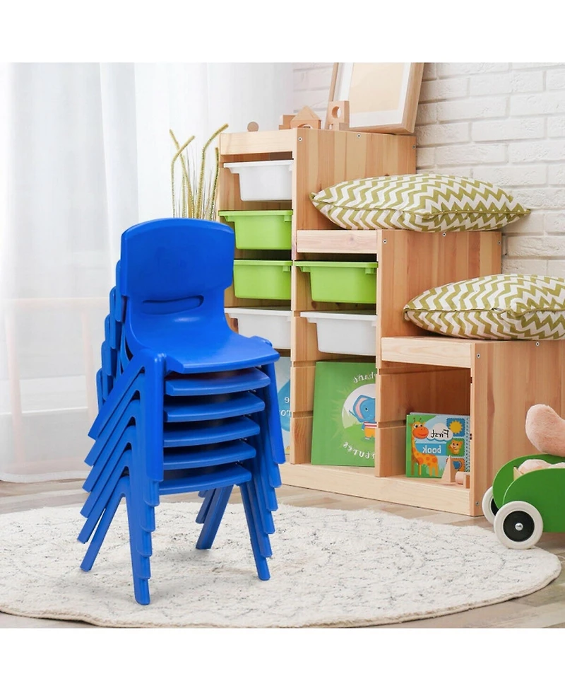 Gouun Set of 6 Kids Stackable Plastic Classroom Chairs