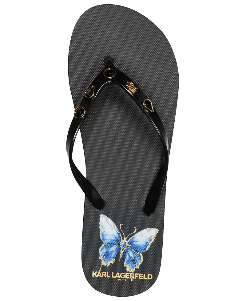 Karl Lagerfeld Paris Women's Zima Stone Slip-On Flip Flops