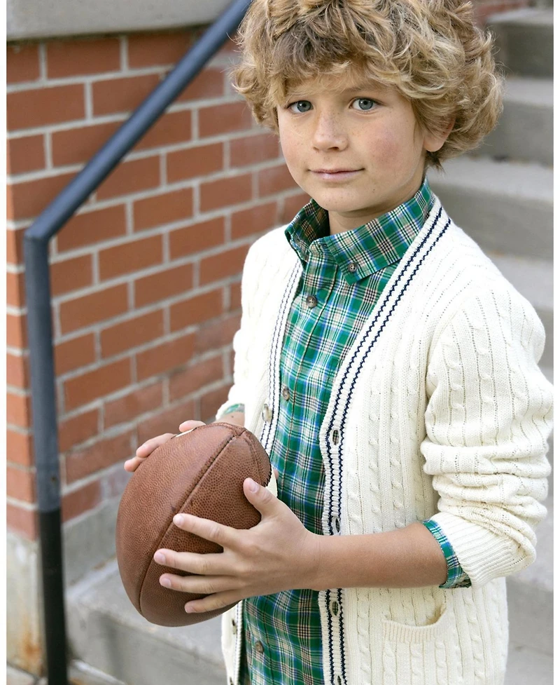Hope & Henry Little Boys 5-7 Organic Long Sleeve Stretch Poplin Shirt