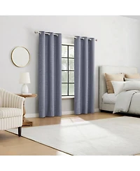 Sun Zero Tula Crosshatch 100% Blackout Grommet Curtain Panel