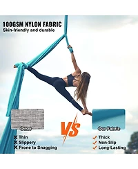 Hongge Aerial Silk and Yoga Swing Kit 11 Yards Nylon Hammock with Full Rigging Hardware for All Levels