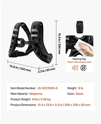 Hongge Adjustable 8 lb Body Weight Vest with Reflective Stripe for Jogging Fitness and Muscle Building