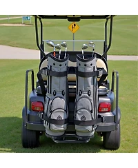 Sugift Golf Cart Rear Seat Bag Holder in Carbon Steel No-Drilling Installation