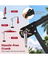 Gouun 10-Foot Offset Cantilever Patio Umbrella with Included Base