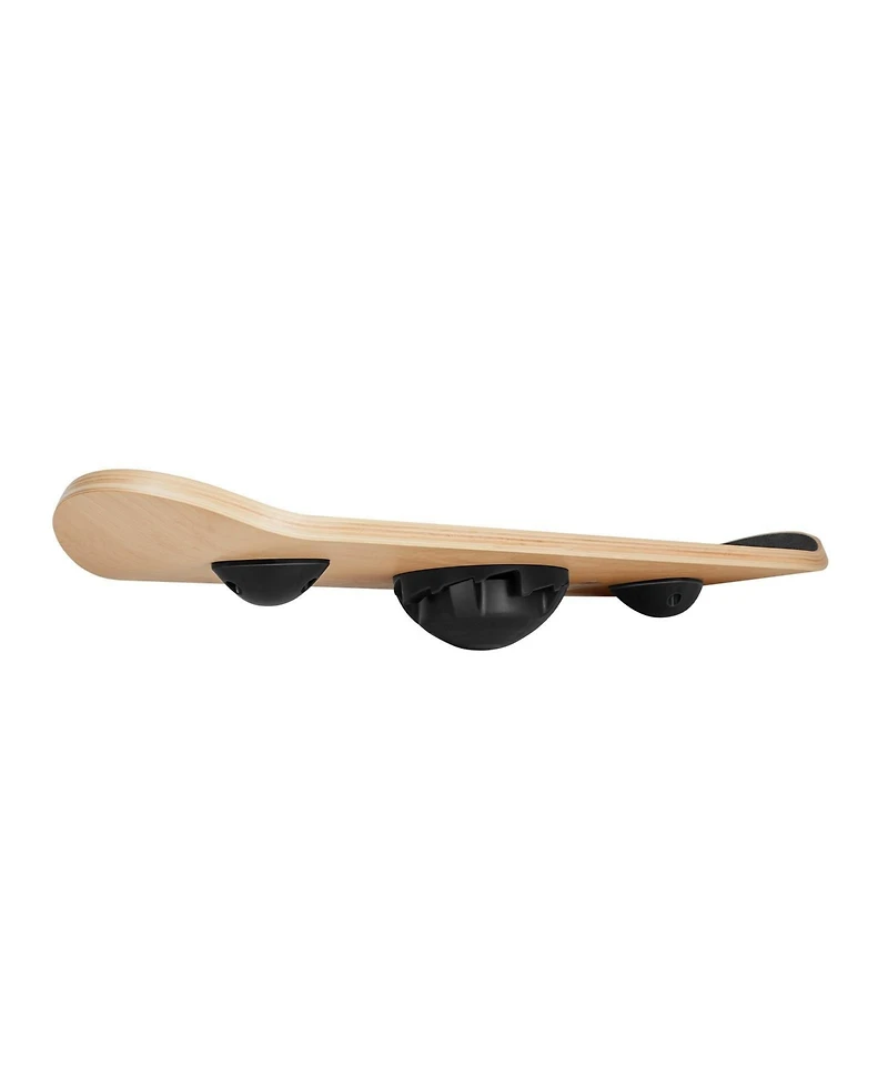 Hongge Adjustable Wobble Balance Board 28 in Wooden Trainer with 3-Level Base for Core Workouts and Standing Desks