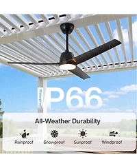 Tribesigns 52" Outdoor Ceiling Fans with Lights and Remote