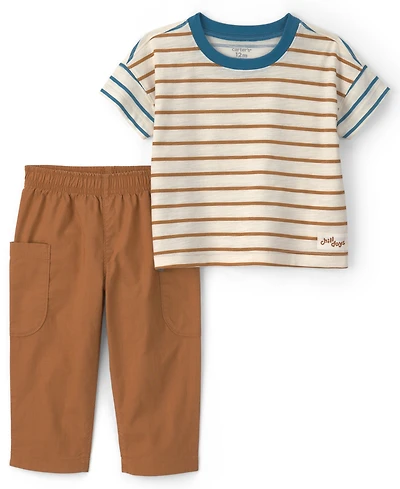 Carter's Baby Boys' Striped Short-Sleeve T-Shirt and Pants, 2-Piece Set