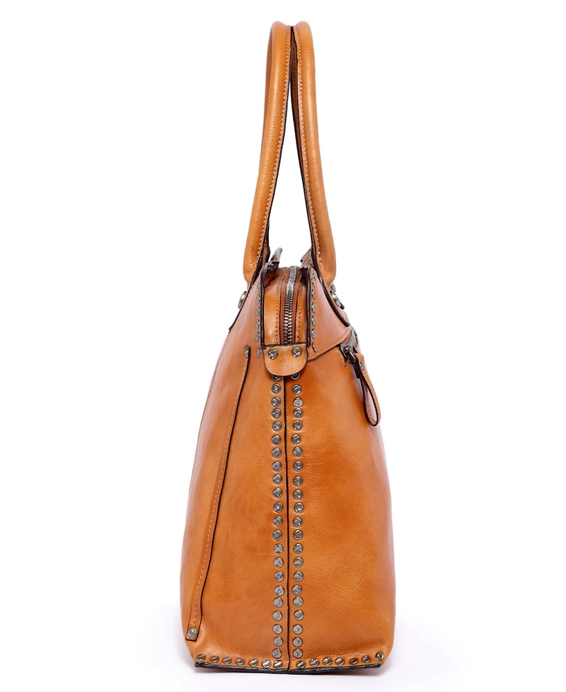 Old Trend Women's Genuine Leather Soul Stud Satchel Bag