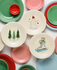 Fiesta Jolly Christmas Skates Classic Rim Luncheon Plate