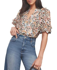 Mint Velvet Women's Allover Floral Ruffle Blouse