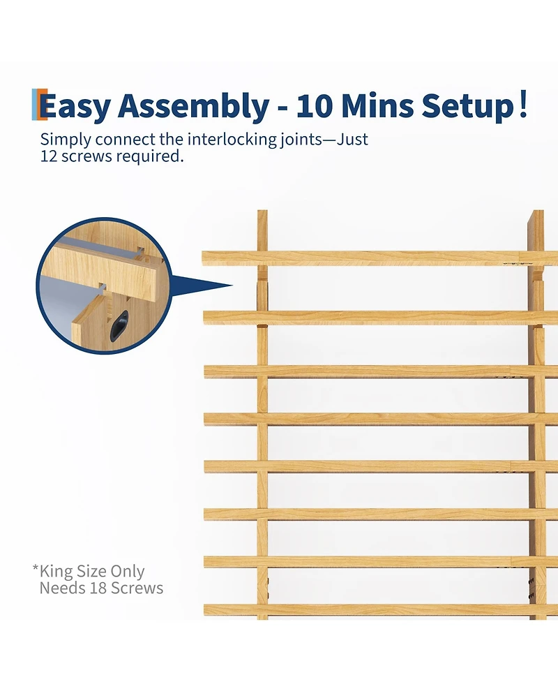 homfan Mortise and Tenon Platform Bed Frame