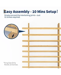 homfan Mortise and Tenon Platform Bed Frame