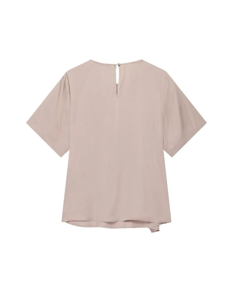 Mint Velvet Women's Satin Ruffle-Front Button-Back Top