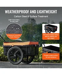 Mountaintop Bike Cargo Trailer,88LBS,16"Wheels,Universal Hitch, Waterproof Cover, Reflectors, Fit 24"-28" Bikes