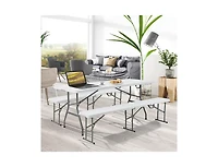 Mountaintop Portable Folding Camping Table with Carrying Handle for Picnic