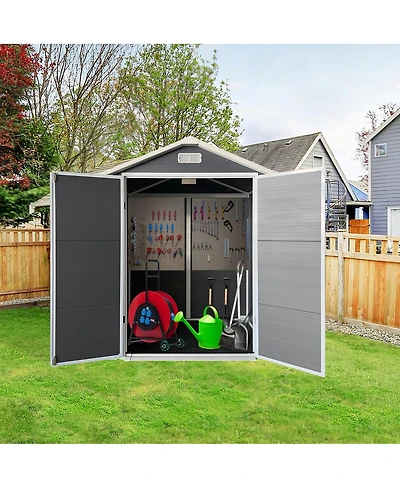 Streamdale Furniture 6x 4 Feet Plastic Outdoor Storage Shed with Lockable Door