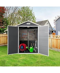 Streamdale Furniture 6x 4 Feet Plastic Outdoor Storage Shed with Lockable Door