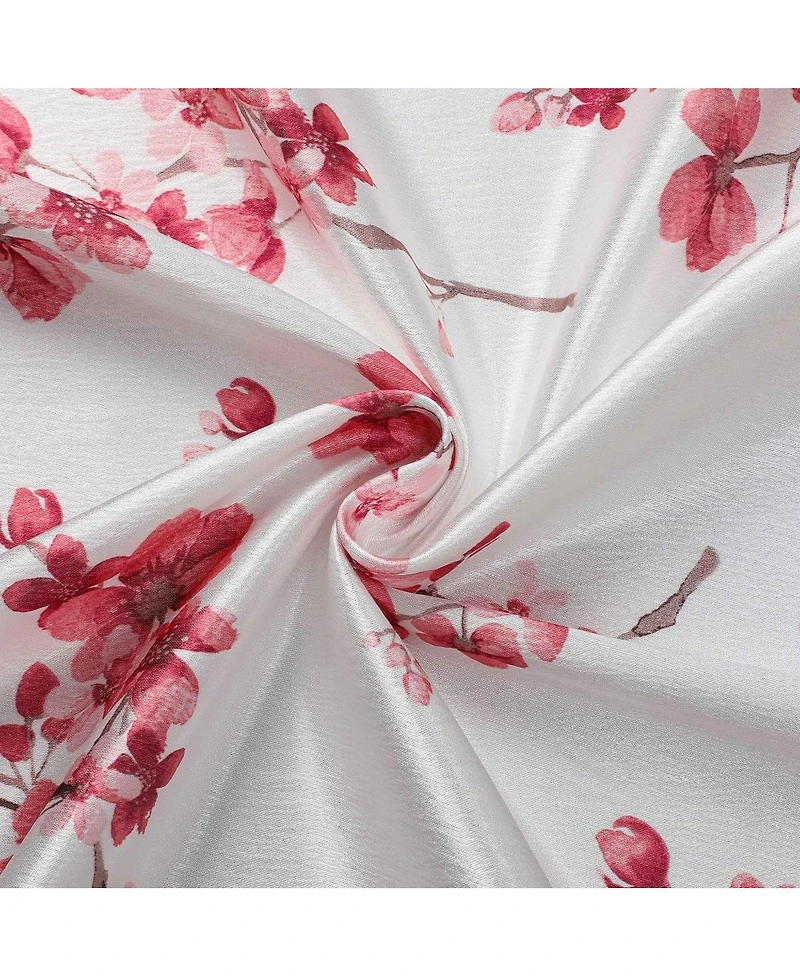 Kate Aurora 1 Piece Printed Cherry Blossom Rod Pocket Window Curtain Panel