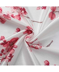 Kate Aurora 1 Piece Printed Cherry Blossom Rod Pocket Window Curtain Panel