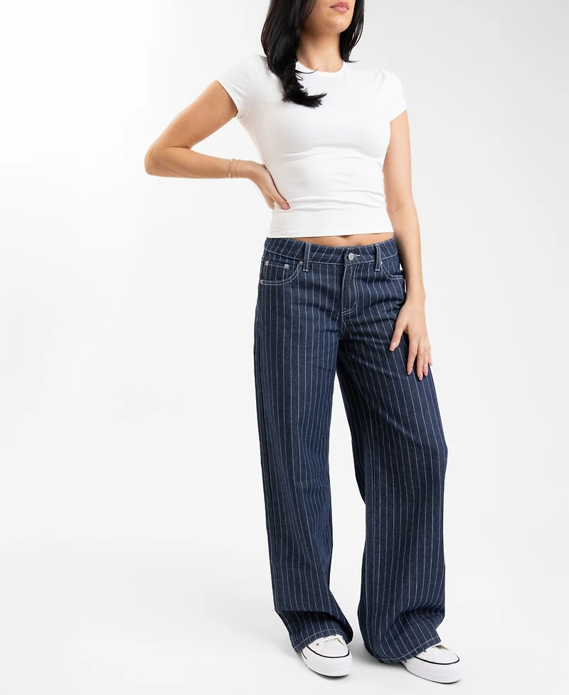 Em & Cass Women's Mid-Rise Wide-Leg Jeans