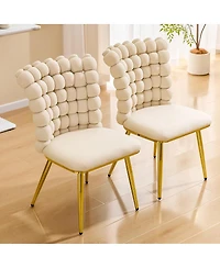 Streamdale Furniture Luxury Cream Bubble Tufted Swivel Chair with Metal Frame