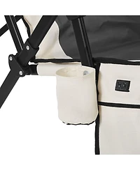 Mountaintop Heated Camping Chair, 3 Heat Settings, High Back Folding Chair, 260lbs Support, Padded Armrest and Cupholder