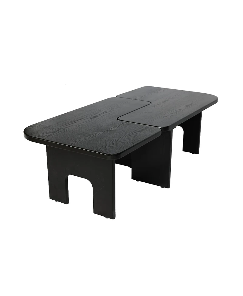 Flynama Modern Wooden Nesting Coffee Table, 70.86" Extendable Splicing Center Table