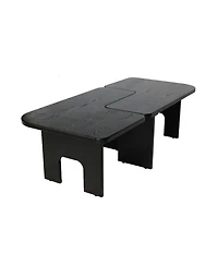Flynama Modern Wooden Nesting Coffee Table, 70.86" Extendable Splicing Center Table