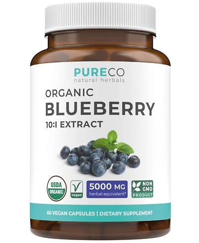 Pure Co. Blueberry Extract Capsules, 60 Count