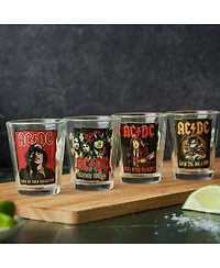 Icup, Inc. Ac/Dc Icons 4-Piece 1.5oz Shot Glass Set