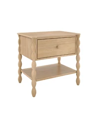 Plank+Beam Jenny Lind Nightstand with 1 Drawer and Bottom Shelf, Blonde