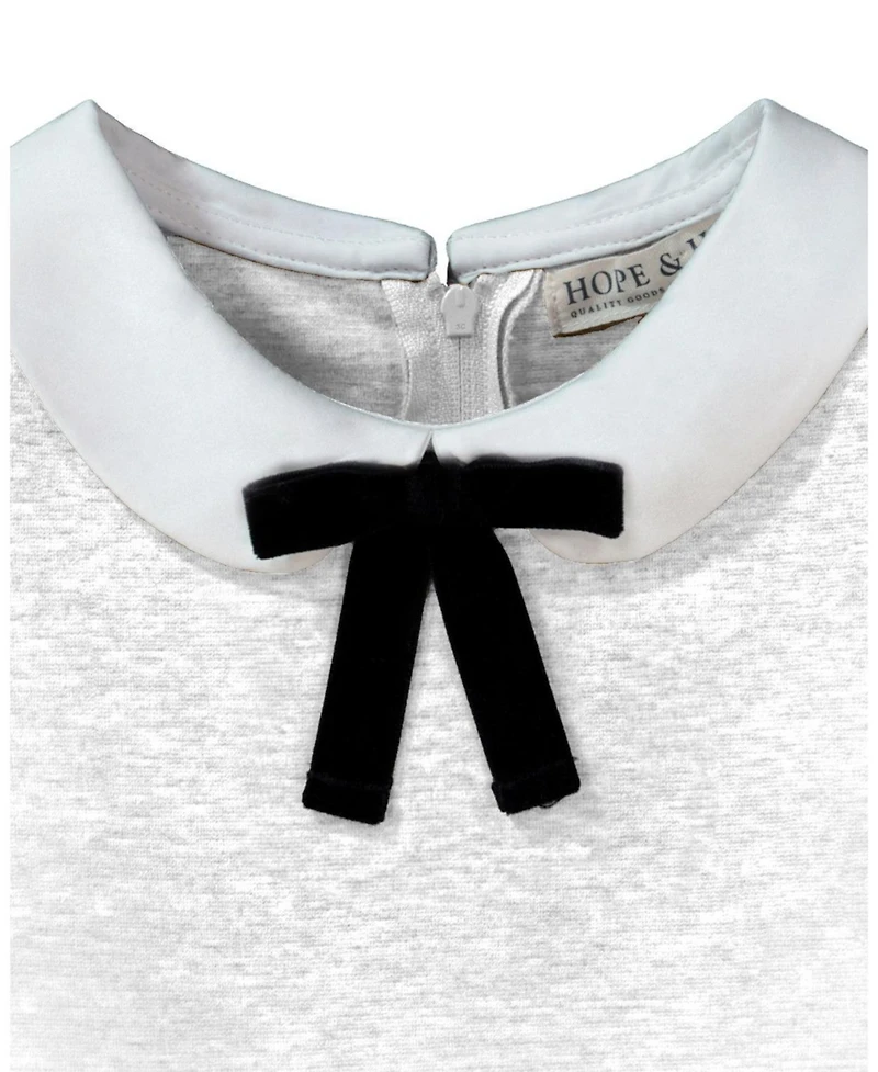 Hope & Henry Little Girls (6 - 12) French Look Ponte Dress with Bow