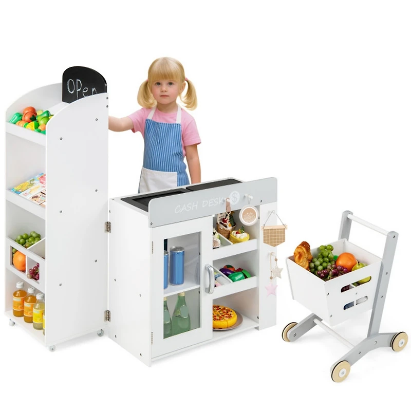 Sugift Convertible Kids Grocery Store 3-Piece Playset, Ages 3+