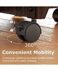 Mecale 3-in-1 Folding Drop-Leaf Dining Table with Drawers and Lockable Wheels
