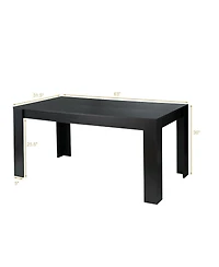 Mecale 63-Inch Rectangular Dining Table for 6 with Solid Wood Legs