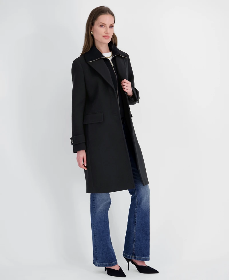 Tahari Women's Single-Breasted Knit Bibbed Coat