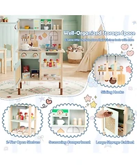 Sugift Light-Up Stoves Chalkboard Play Kitchen, Ages 3+