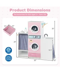 Sugift Kids Laundry Dual Washers Ironing Board Playset, Ages 3+