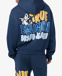 True Religion Men's Buddha Logo Zip Boxy Hoodie