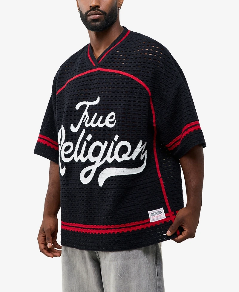 True Religion Men's Crochet Football Jersey