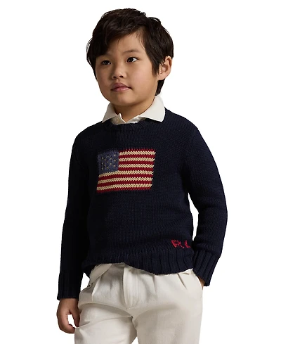Polo Ralph Lauren Toddler and Little Boys The Iconic Flag Sweater