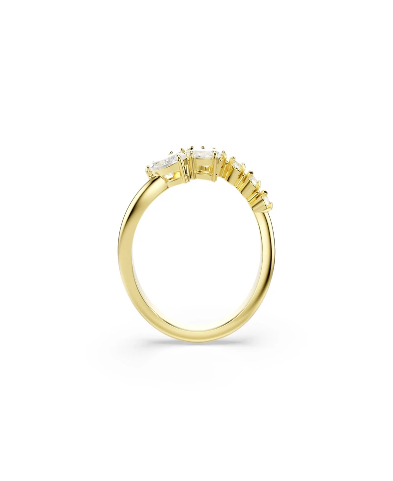 Swarovski Gold-Tone Plated White Crystal Ring