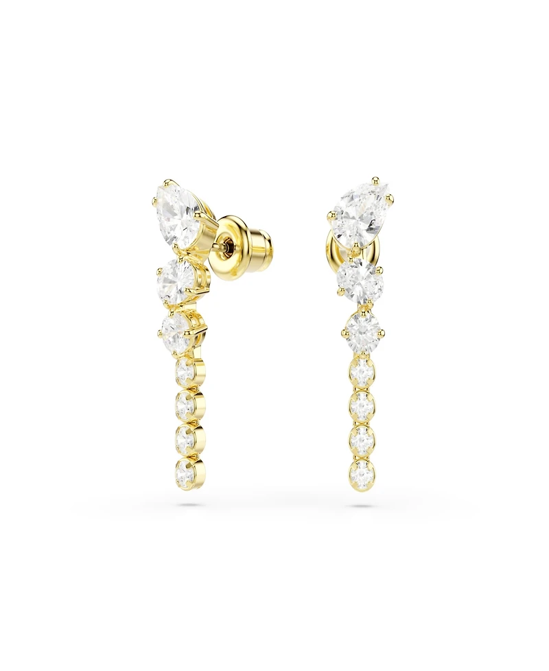 Swarovski Gold-Tone Plated White Crystal Earrings
