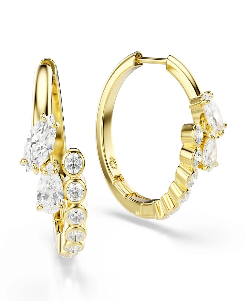 Swarovski Gold-Tone Plated White Crystal Earrings